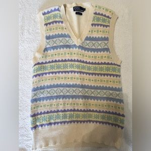 Men’s Pastel yellow print polo top